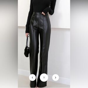 NWT Commense Elegant Black Women's Faux Leather Pants